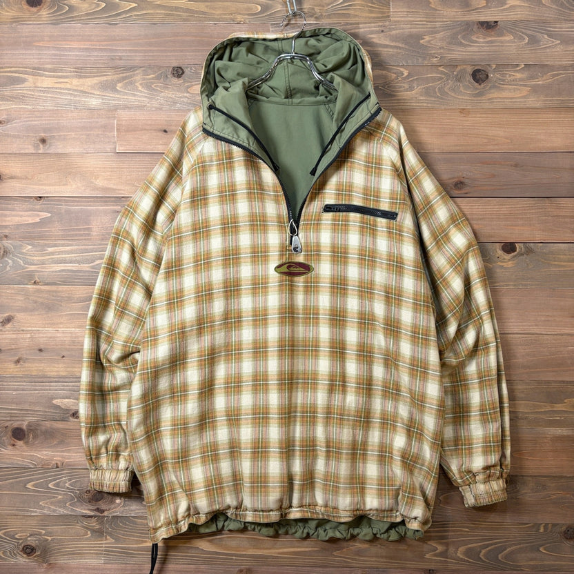 2000s Quiksilver ”Ombre Check” Reversible Anorak Hoodie