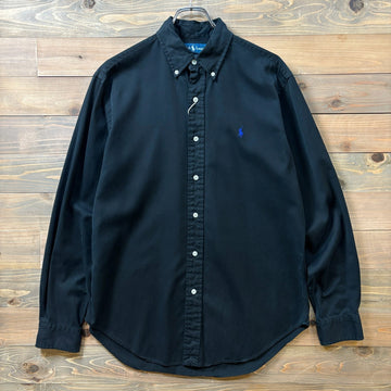 2000s Polo Ralph Lauren "BLACK" Silk Cotton B/D Shirt