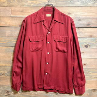 1950s McGregor "Burgundy" Rayon Gabardine Shirt