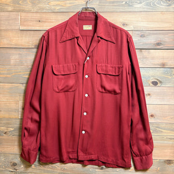 1950s McGregor "Burgundy" Rayon Gabardine Shirt