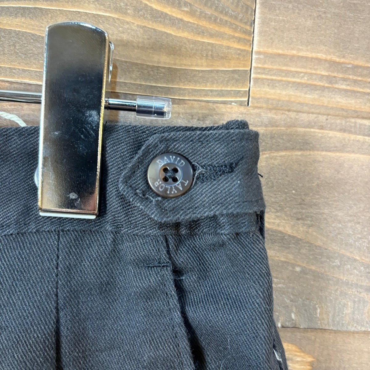 1990s David Taylor Made in USA Black Two-Tuck Pants