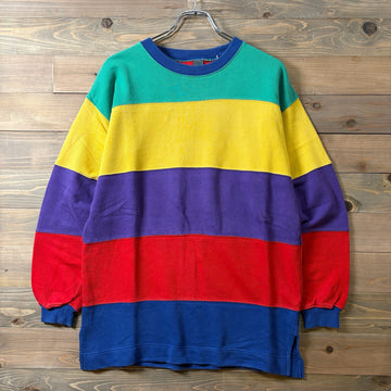 1990s Lizwear "Color Block" Multi-Color Sweat