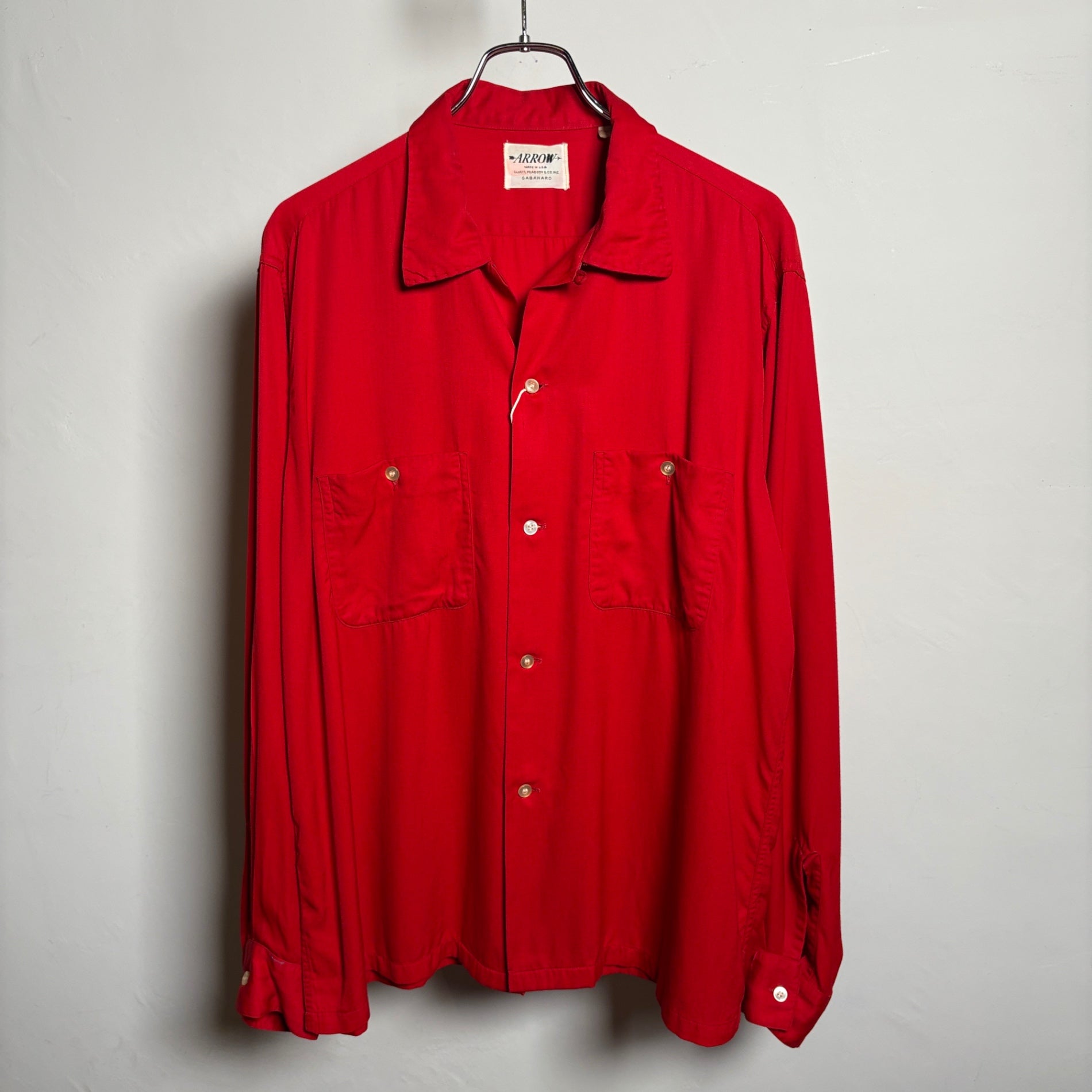 1960s ARROW "GABANARO" Rayon Gabardine Shirt