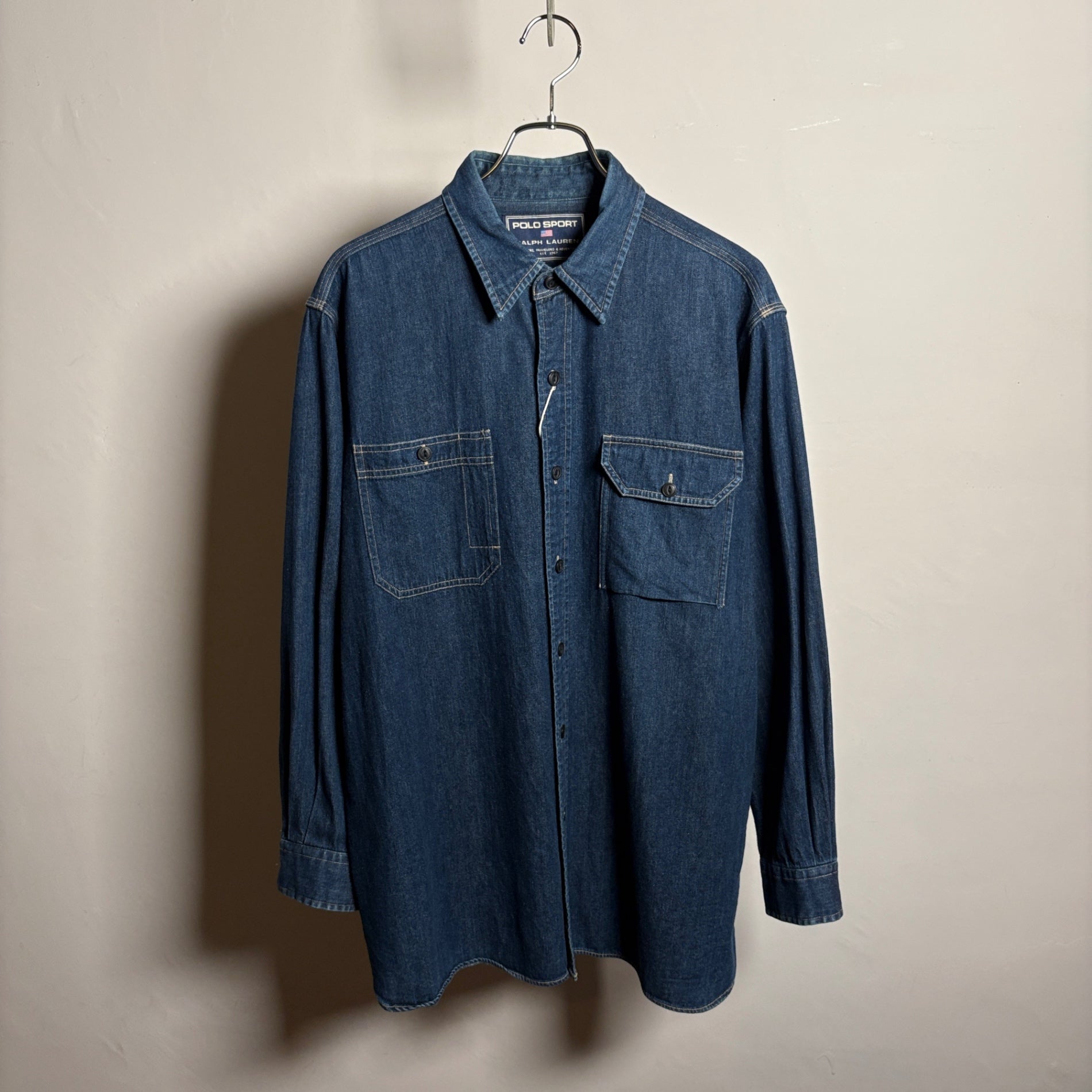 1990s POLO SPORT "ガチャポケ" Denim Shirt
