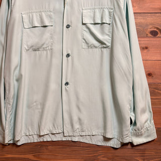 1940s Cavendish "Peppermint" Rayon Open Collar Shirt