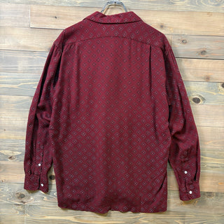 1980s Polo Ralph Lauren "Atomic Pattern" Rayon Open Collar Shirt