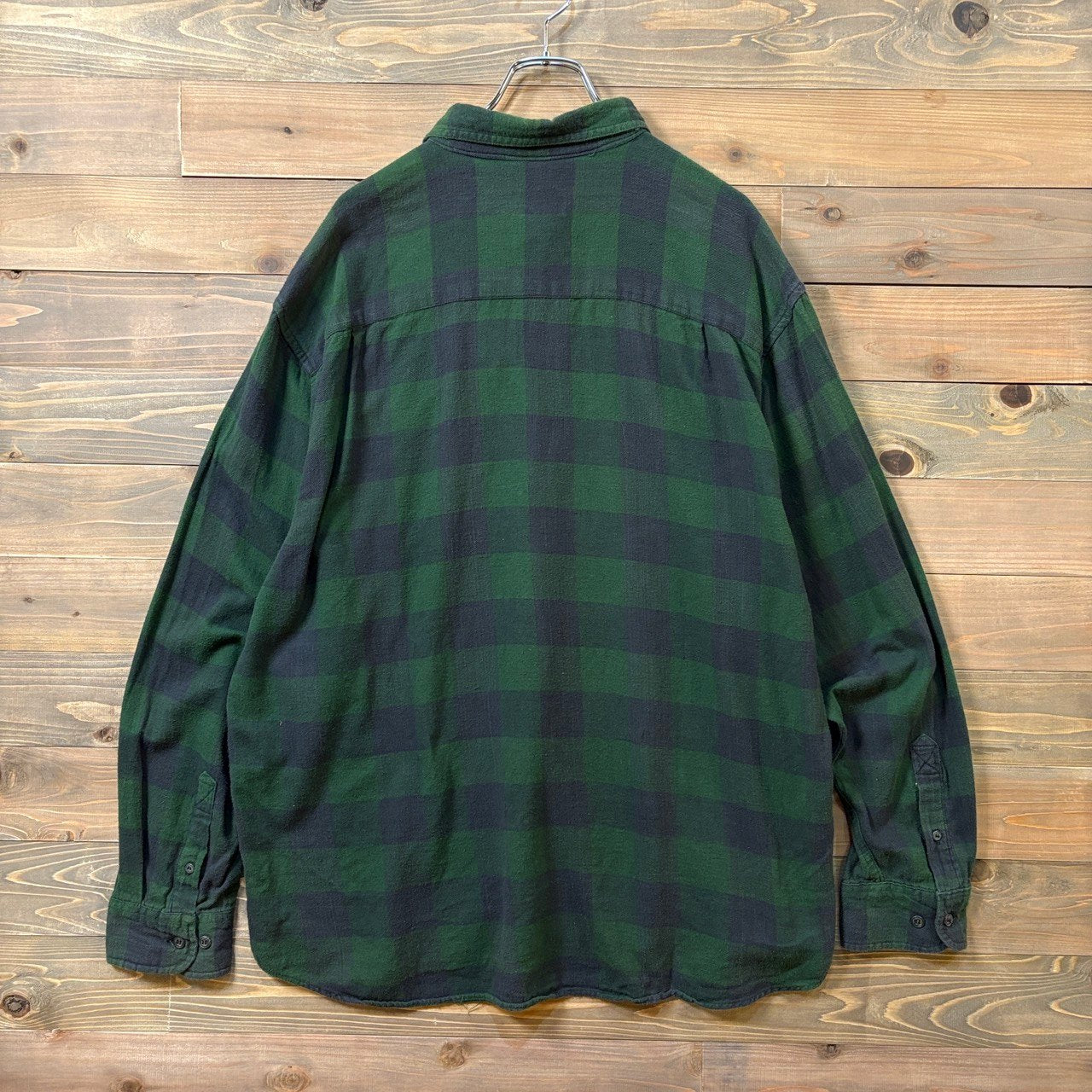 1990s Faded Glory L/S Flannel Shirt Green