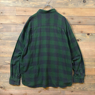 1990s Faded Glory L/S Flannel Shirt Green