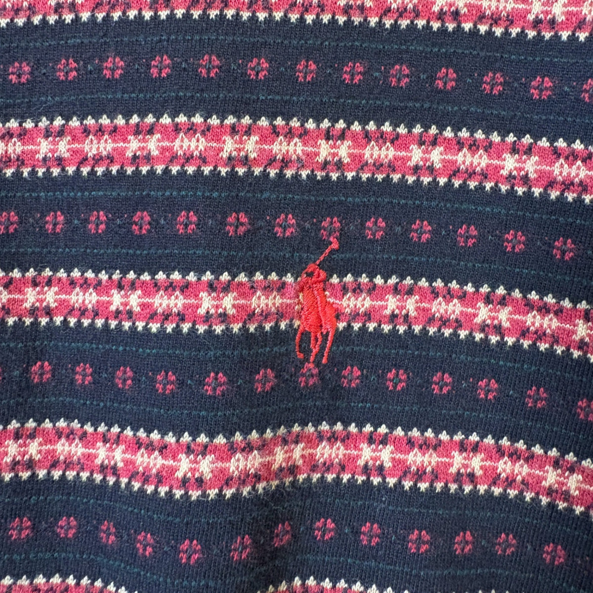 1990s Polo Ralph Lauren "Native Pattern" Henry Neck L/S TEE