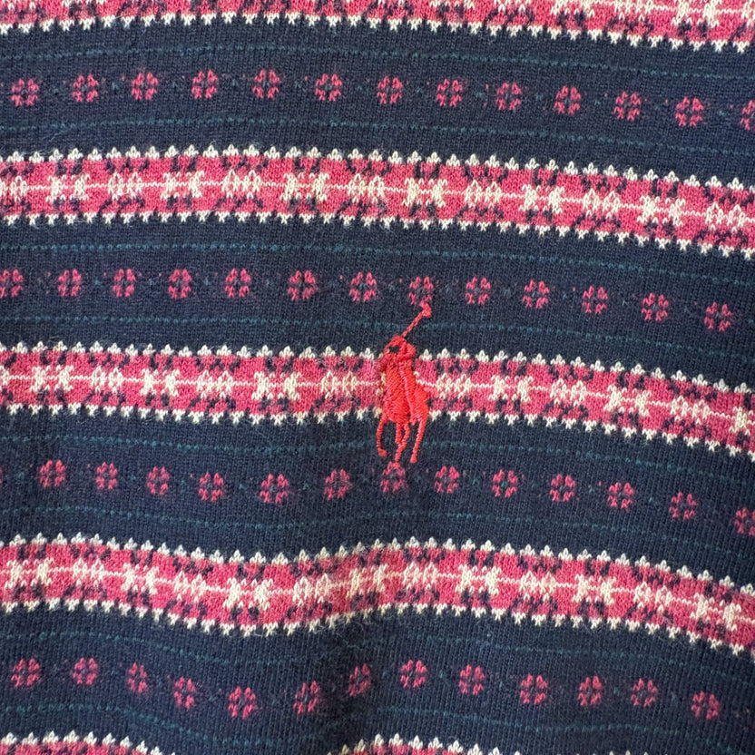 1990s Polo Ralph Lauren "Native Pattern" Henry Neck L/S TEE