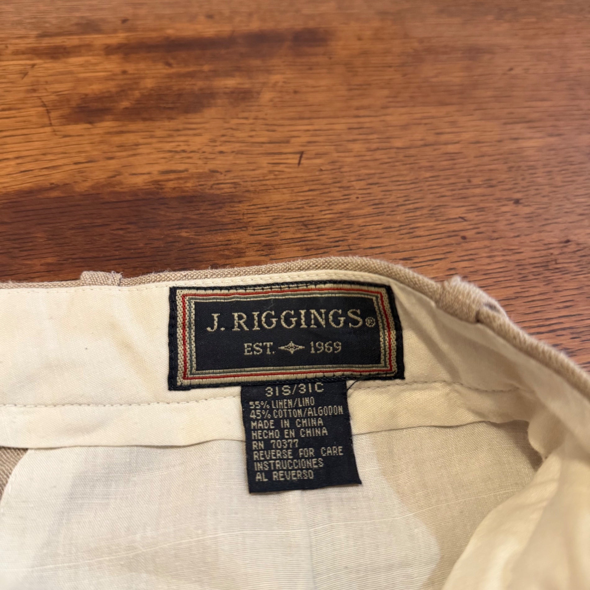 1990s J. RIGGINGS "Linen×Cotton" 2 Tuck Slacks