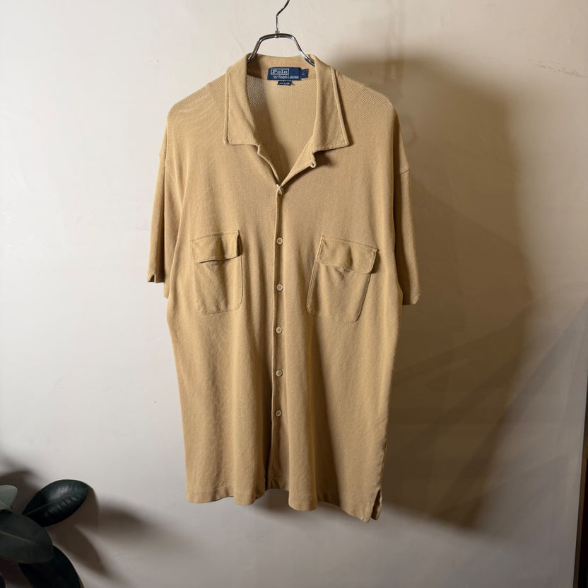 1990s Polo Ralph Lauren "Cotton Mesh" Open Collar Shirt