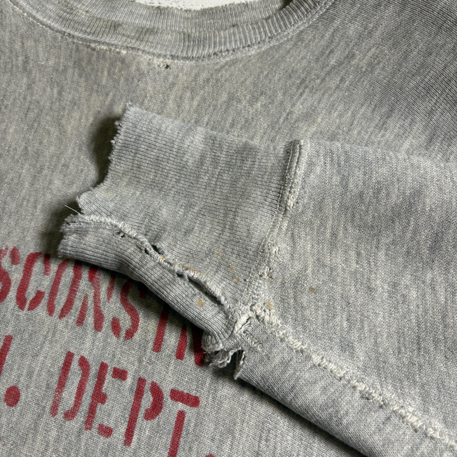 1970s Champion REVERSE WEAVE "Stencils" WISCONSIN ATH DEPT. Sweat Shirt