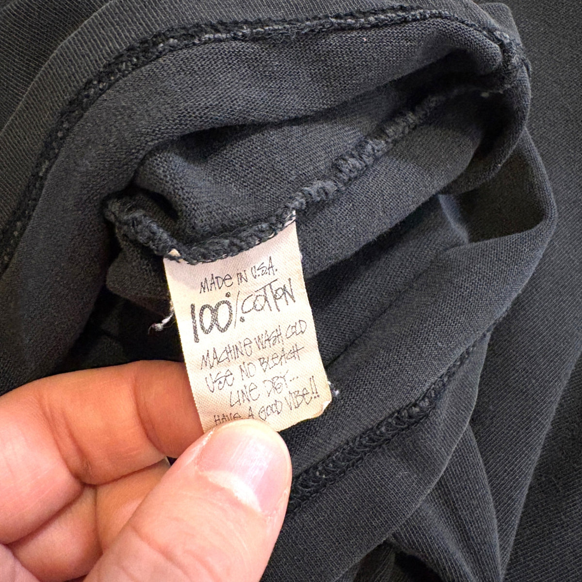 1980s STUSSY "BLACK" Logo Pocket T-Shirt