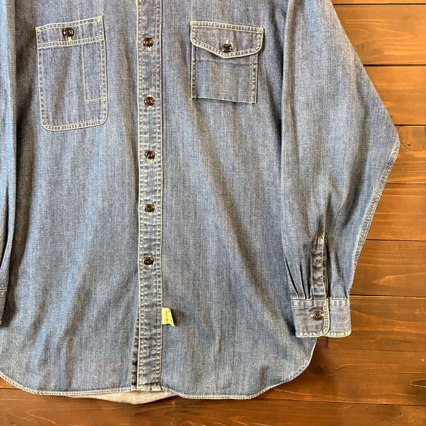 1990s RRL "Asymmetrical Pockets" Denim Shirt