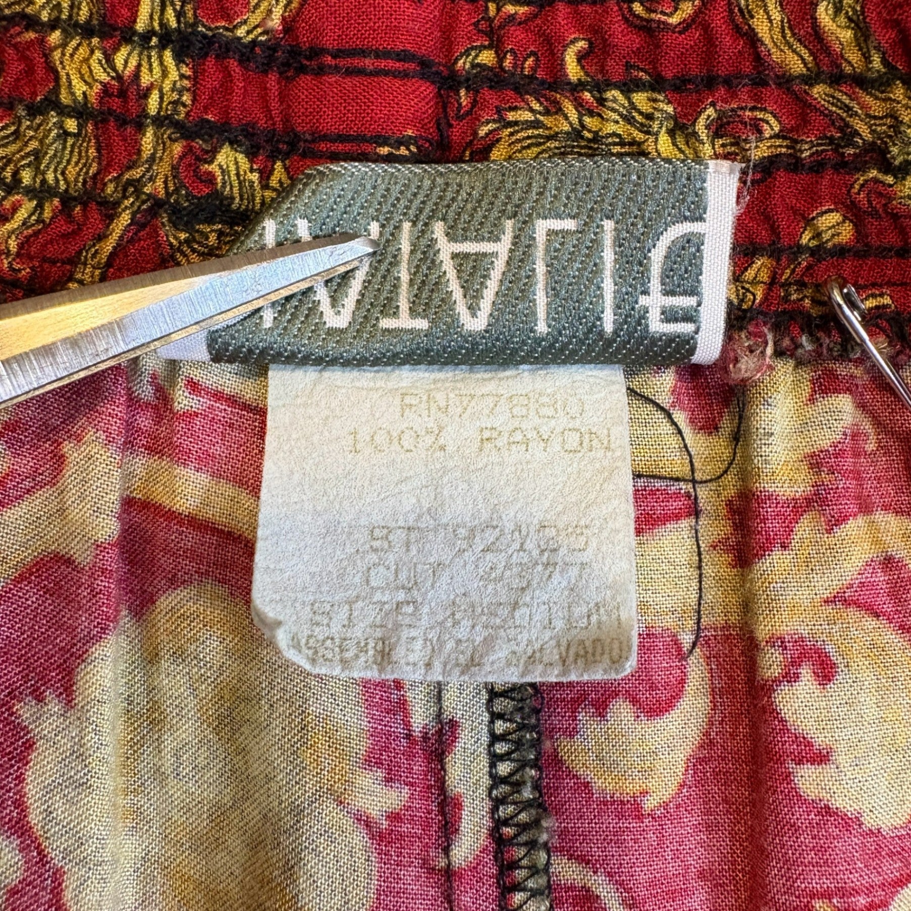 1980s~1990s NATALIE "RAYON" Arabesque Pattern Easy Pant
