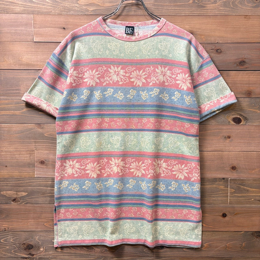 1990s BASIC EDITION "Floral Design" Knit T-Shirt
