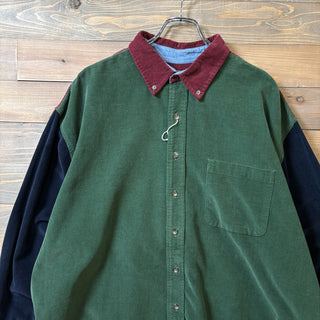 1990s Eddie Bauer Multicolor L/S Corduroy Shirt