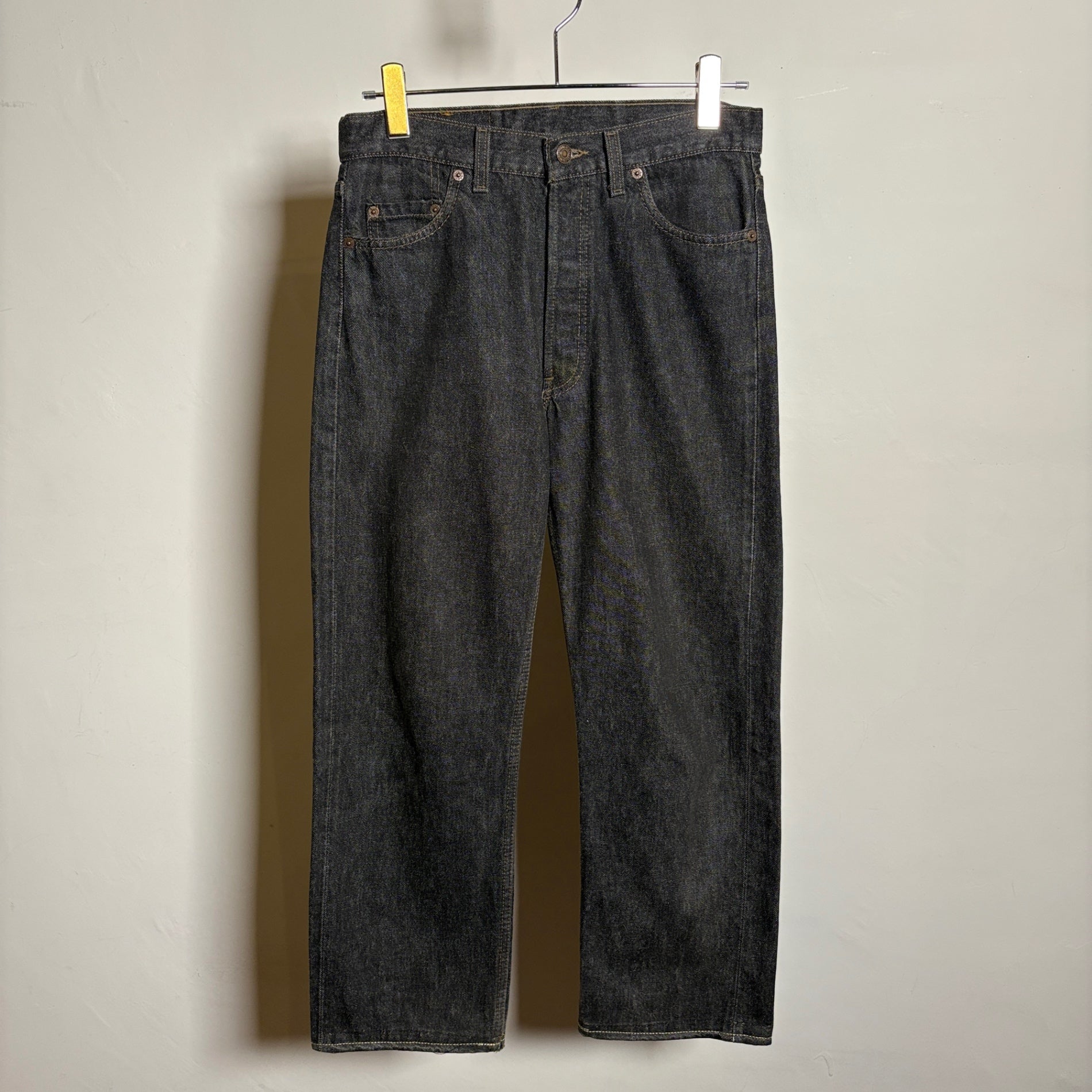 1990s Levi's 501 "Mint Condition" Yarn-Dyed Black Denim