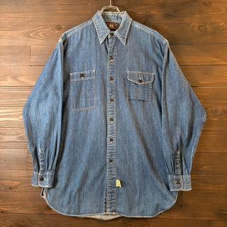 1990s RRL "Asymmetrical Pockets" Denim Shirt
