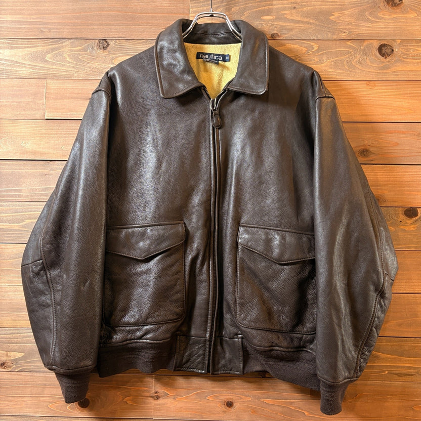 1990s Nautica "A-2 Type" Leather Jacket