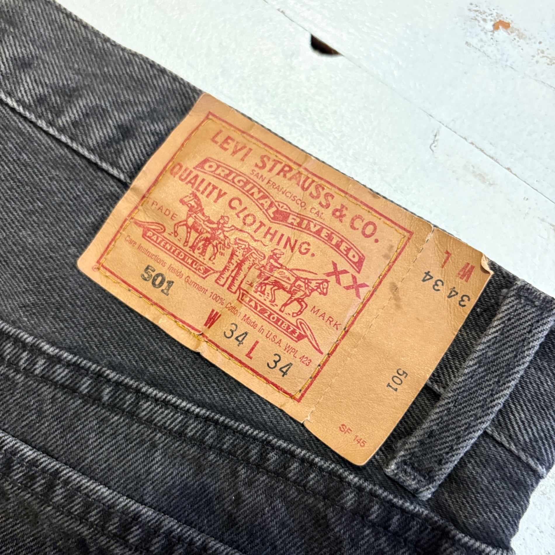1990s Levi's 501 "Sulfur Black" Denim Pant