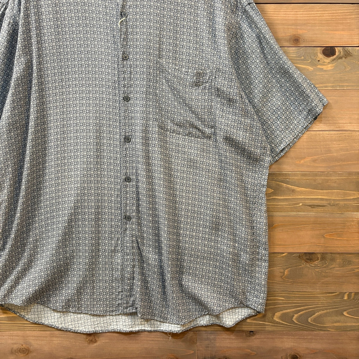 1990s~ PERRY ELLIS "Rayon" All-over pattern S/S Shirt