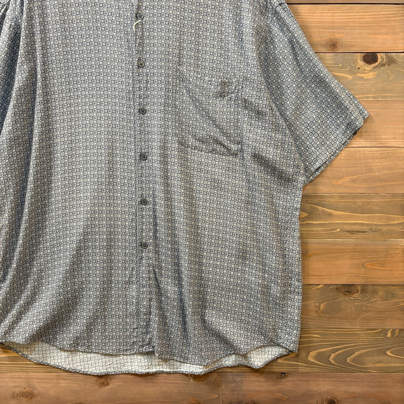 1990s~ PERRY ELLIS "Rayon" All-over pattern S/S Shirt