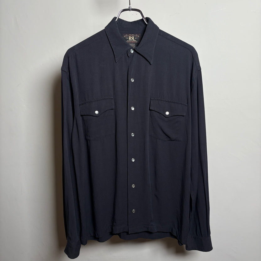 1990s RRL "RAYON" Black Western Shirt