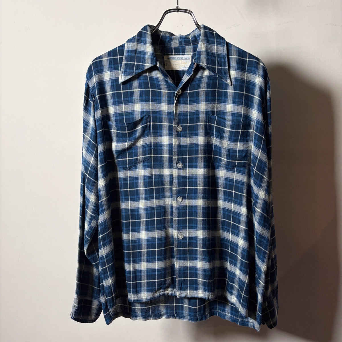 1970s TOWNCRAFT "Ombre Check" Rayon Shirt
