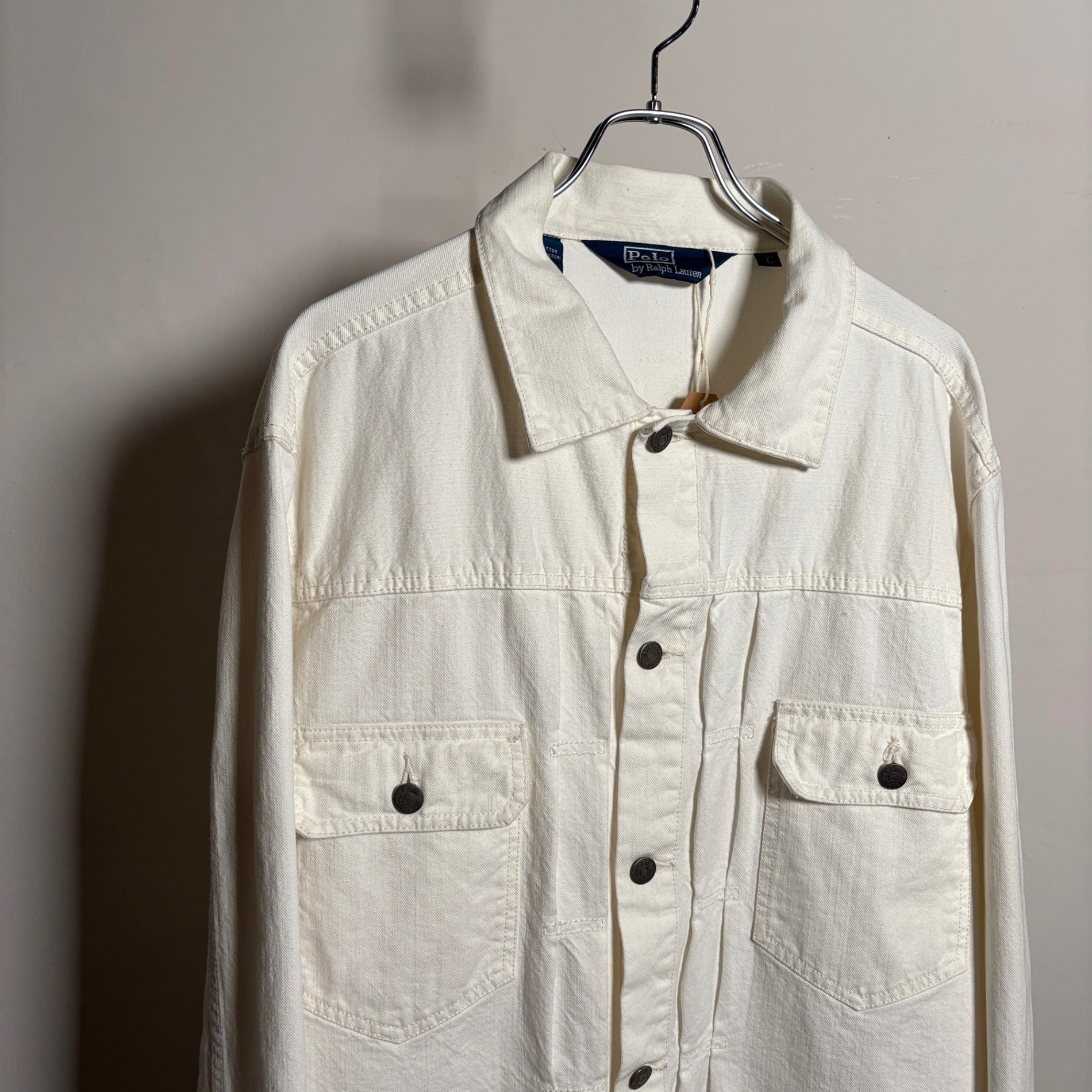 1990s Polo Ralph Lauren "WHITE" 2nd Type Denim Jacket