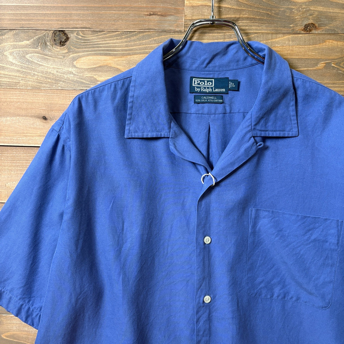 1990s Polo Ralph Lauren "Silk × Cotton" CALDWELL Open Collar Shirt
