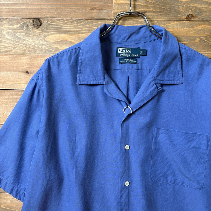 1990s Polo Ralph Lauren "Silk × Cotton" CALDWELL Open Collar Shirt