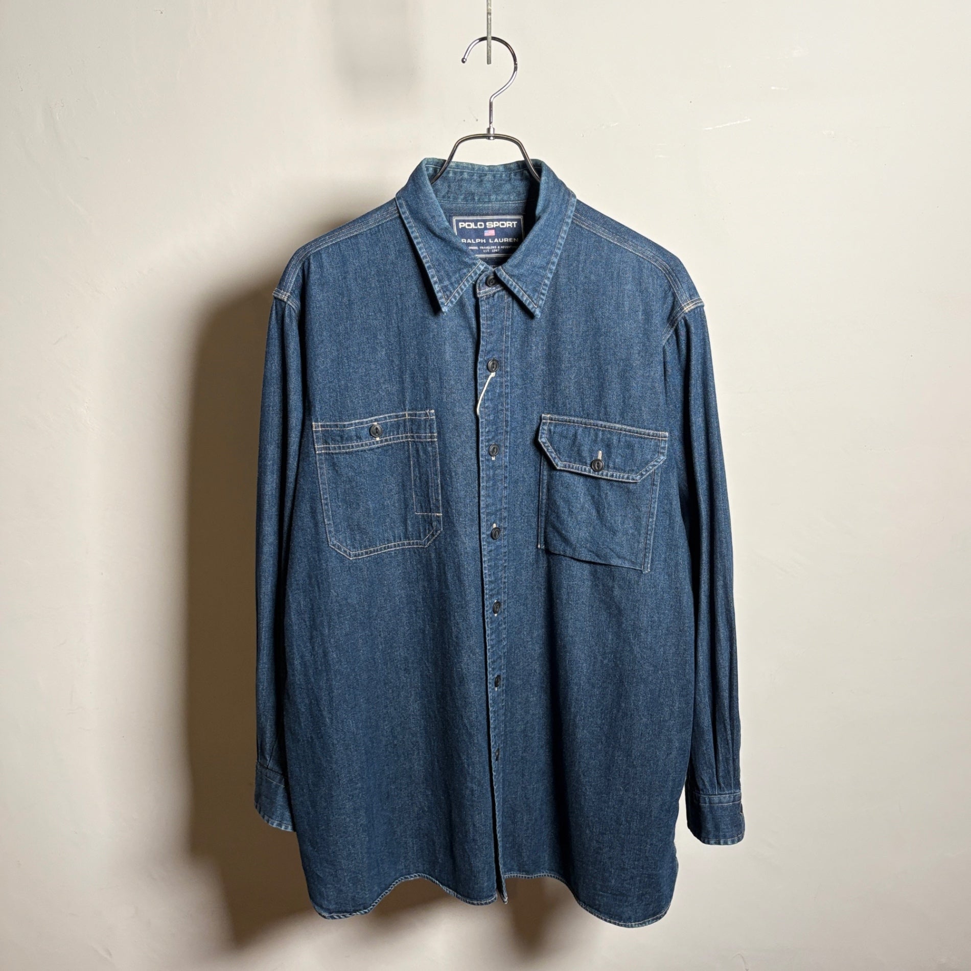 1990s POLO SPORT "ガチャポケ" Denim Shirt