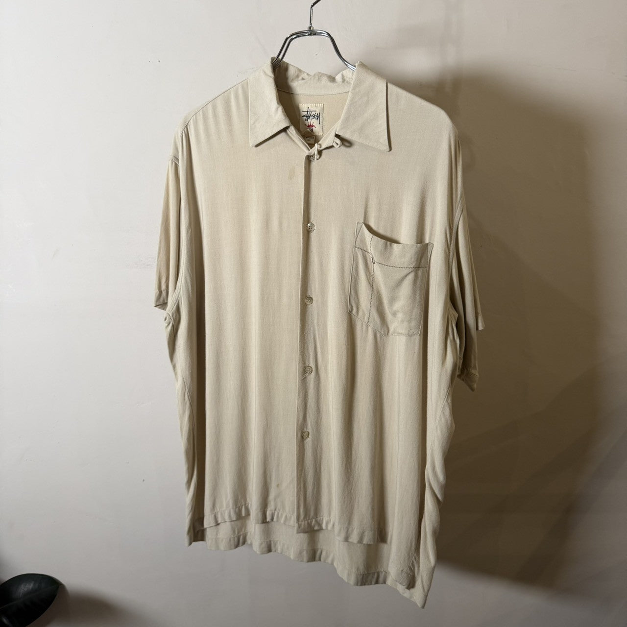 1990s STUSSY Rayon Short Sleeve Open Collar Shirt