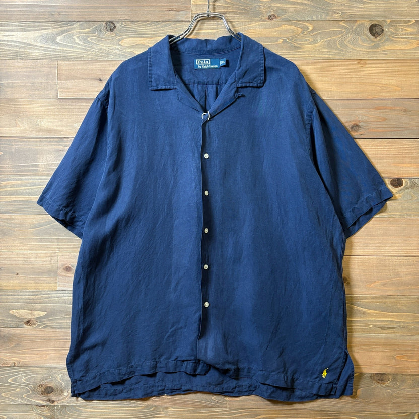 2000s Polo Ralph Lauren "Silk × Linen" Open Collar Shirt