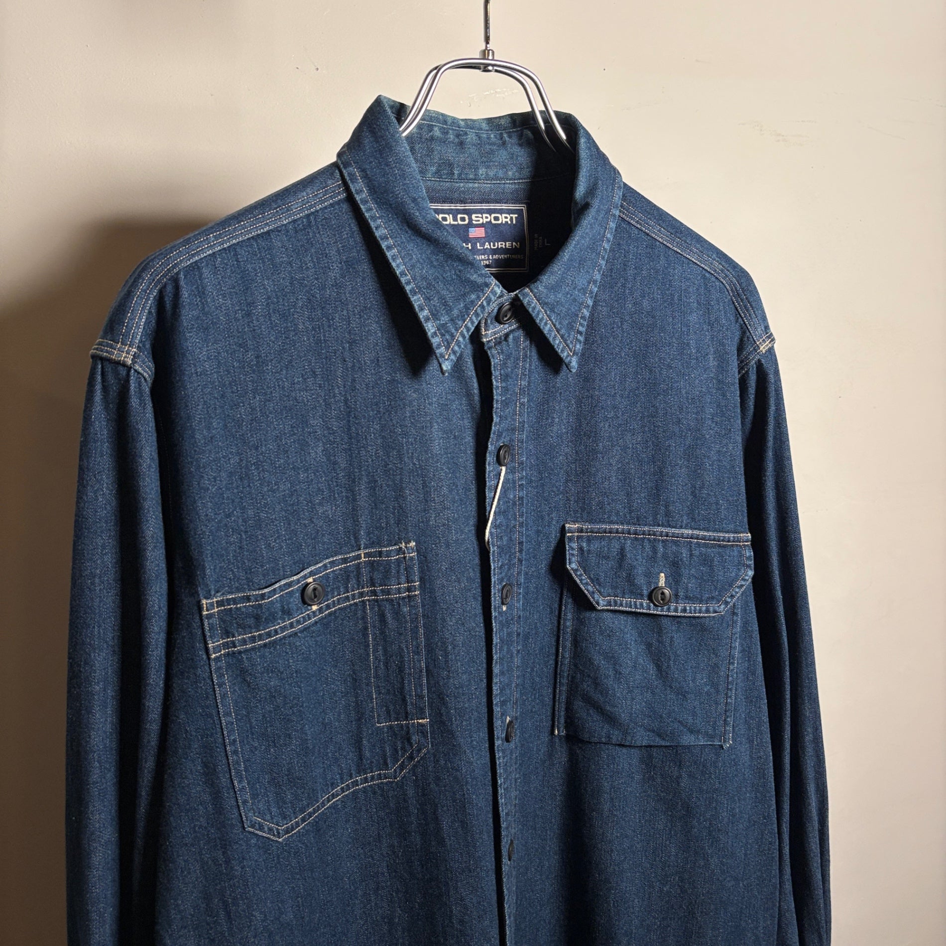 1990s POLO SPORT "ガチャポケ" Denim Shirt