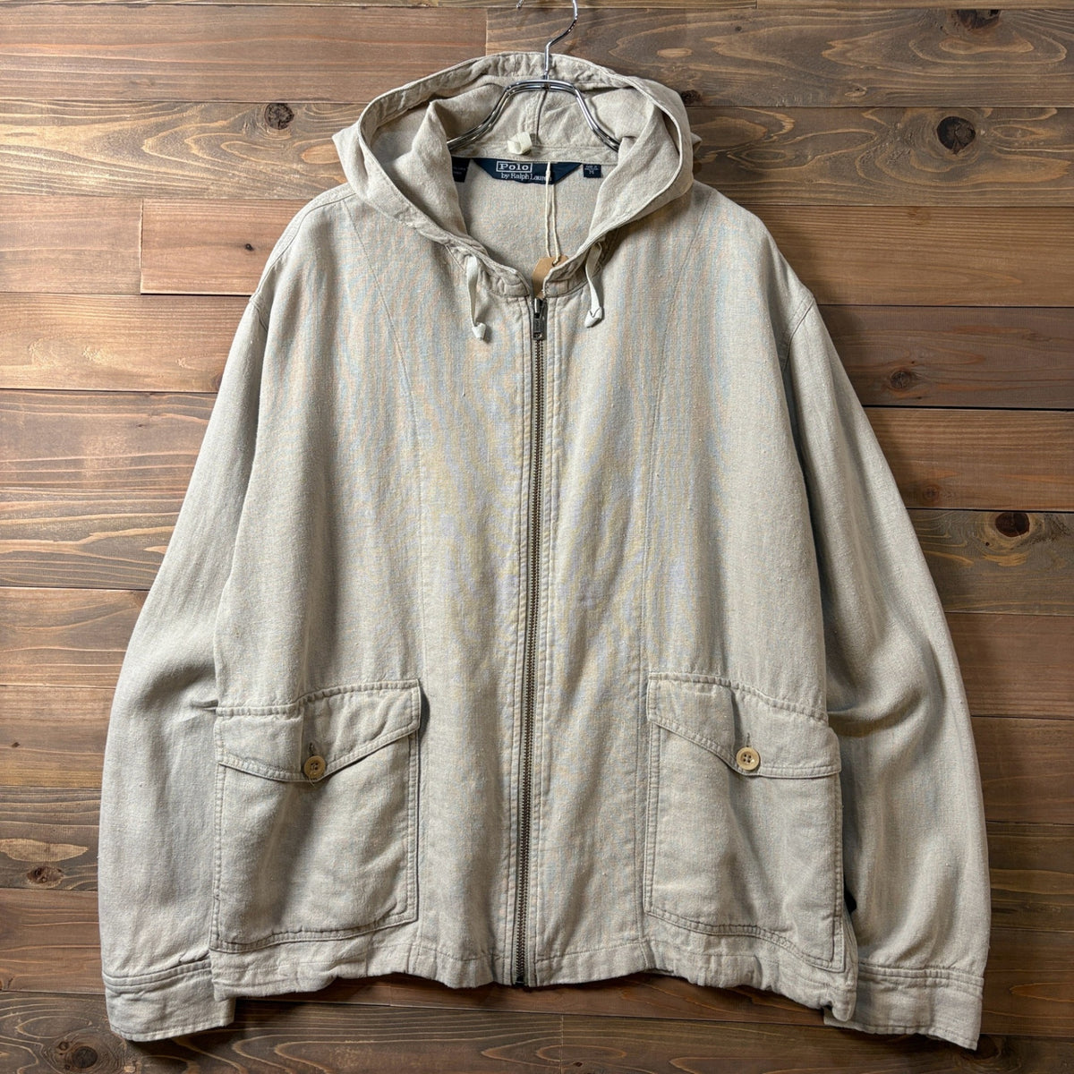 1990s Polo Ralph Lauren Linen Hooded Jacket