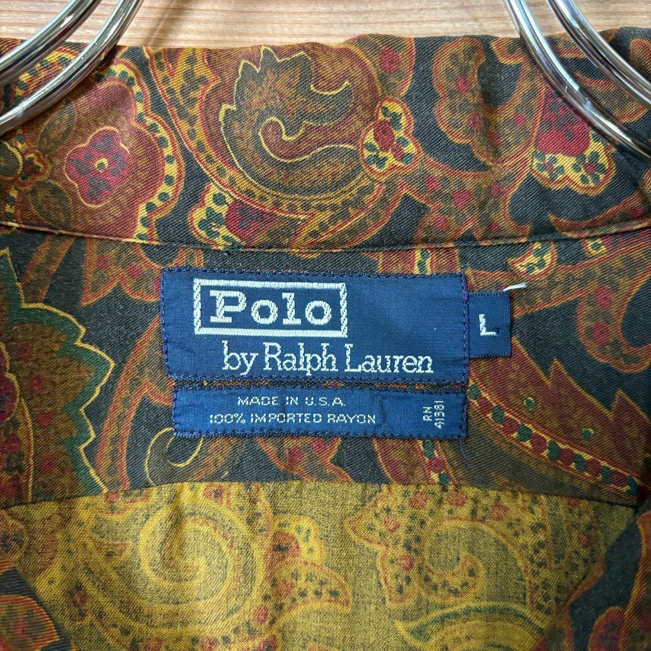 1980s Polo Ralph Lauren "Paisley" Rayon Open Collar Shirt