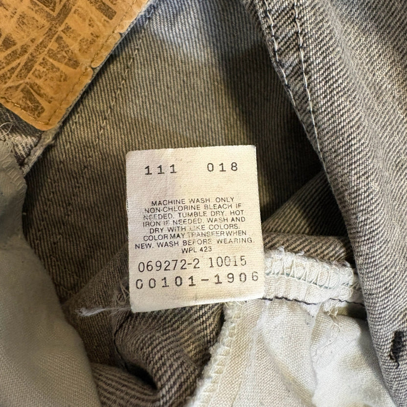 1990s Britannia Black Made in USA Chemical Wash Denim Pants