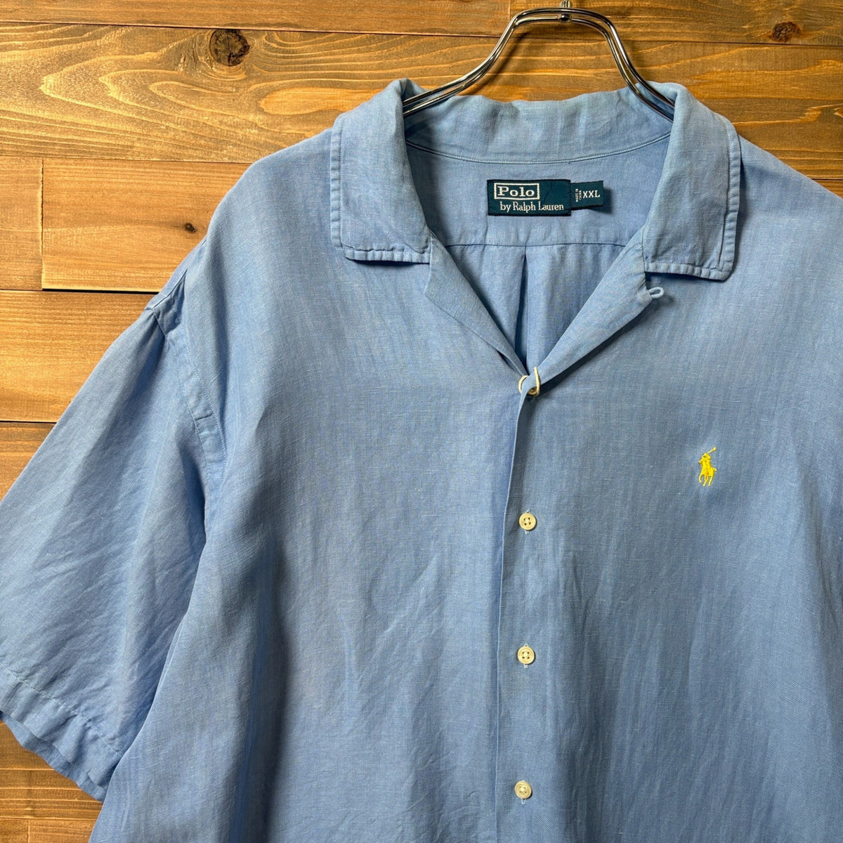 2000s Polo Ralph Lauren "Silk × Linen" Open Collar Shirt
