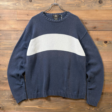 1990s RRL "Wide Border" Cotton Knit Sweater