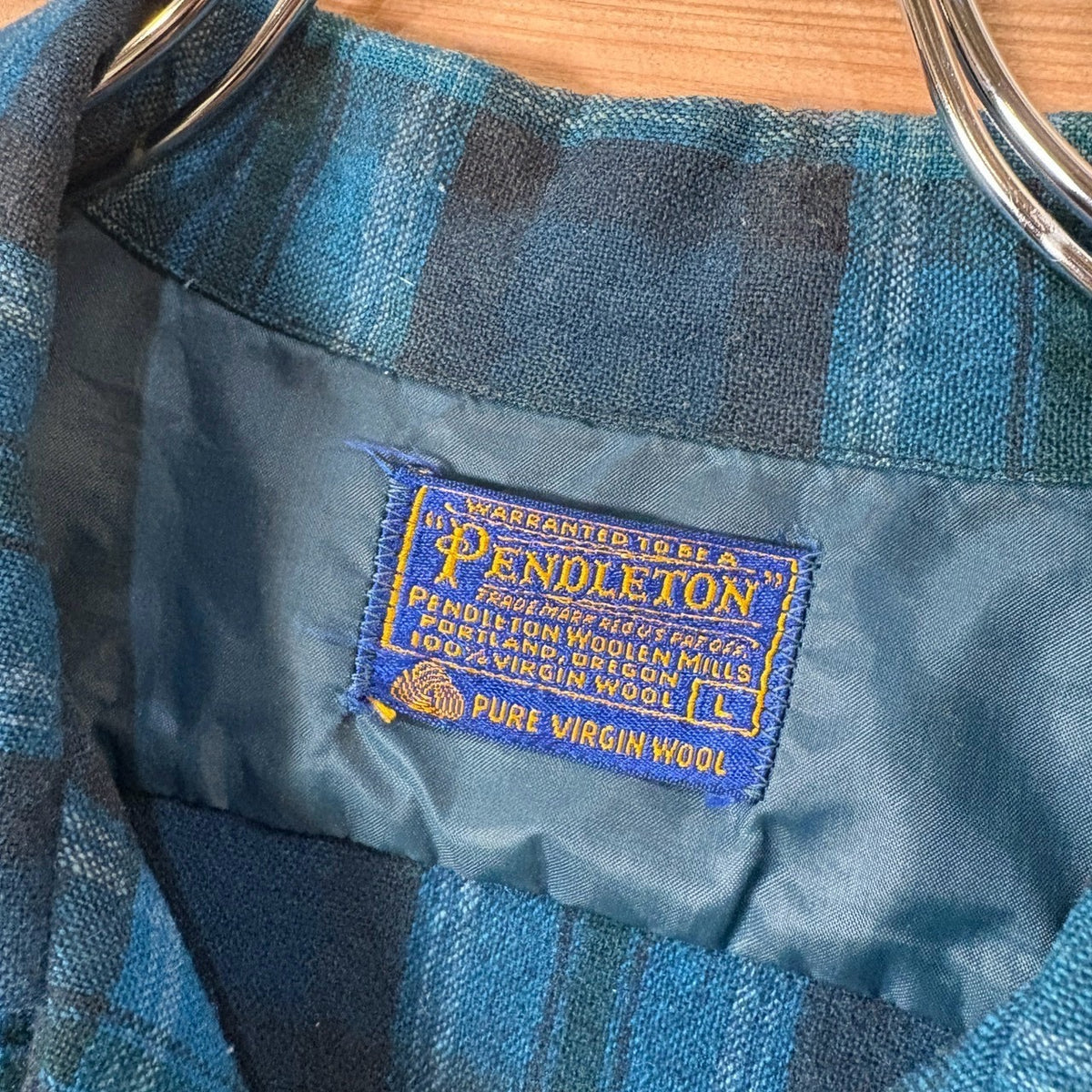 1960s Pendleton "Blue" Ombre Check Wool Flannel Shirt