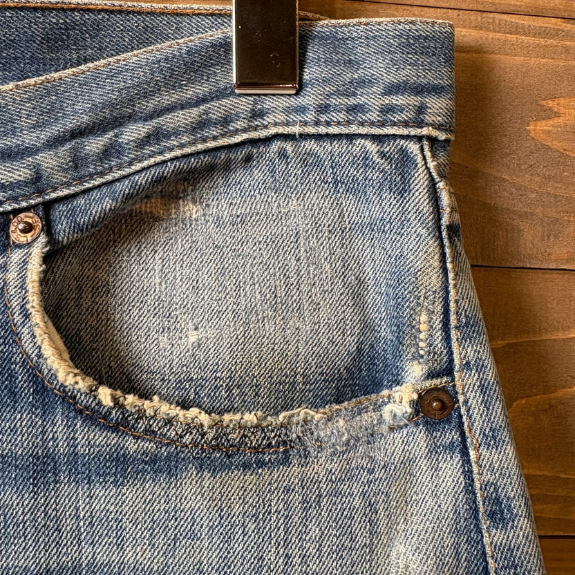 1970s Levi's 501 "66 Single" Damaged Denim Pant