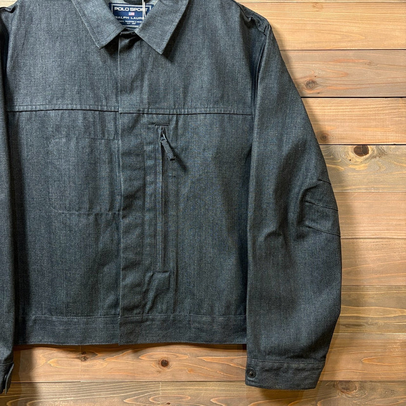 1990s Polo Sport "Black" Processed Denim Jacket