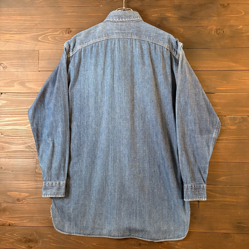 1990s RRL "Asymmetrical Pockets" Denim Shirt