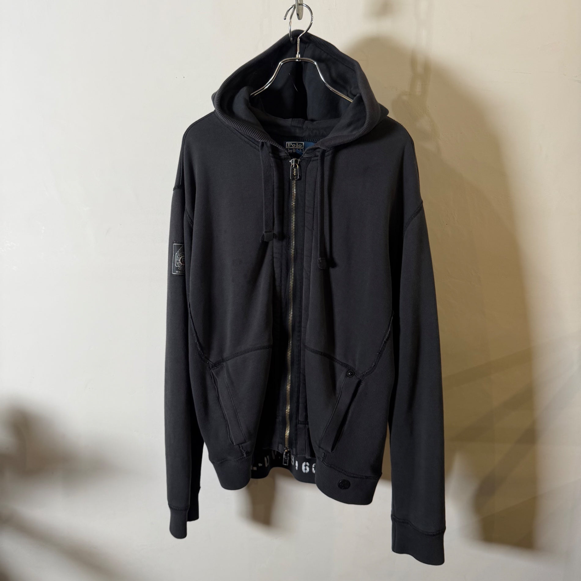 2000s Polo Ralph Lauren "BLACK" Double Face Zip-Up Hoodie