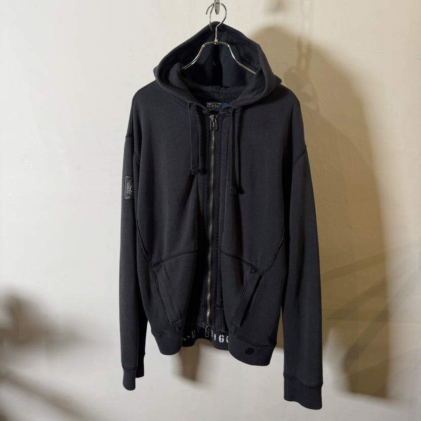 2000s Polo Ralph Lauren "BLACK" Double Face Zip-Up Hoodie