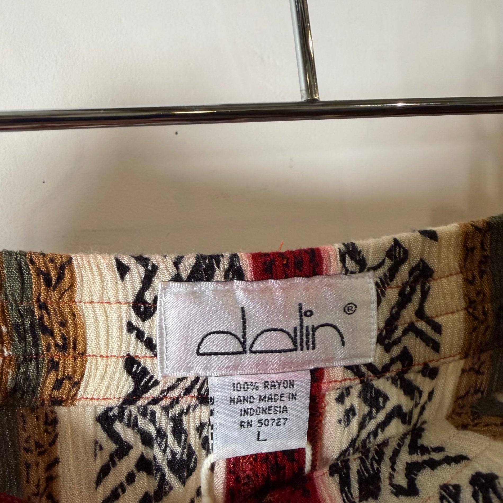 1980s~1990s dalin "RAYON" Native Pattern Easy Pant