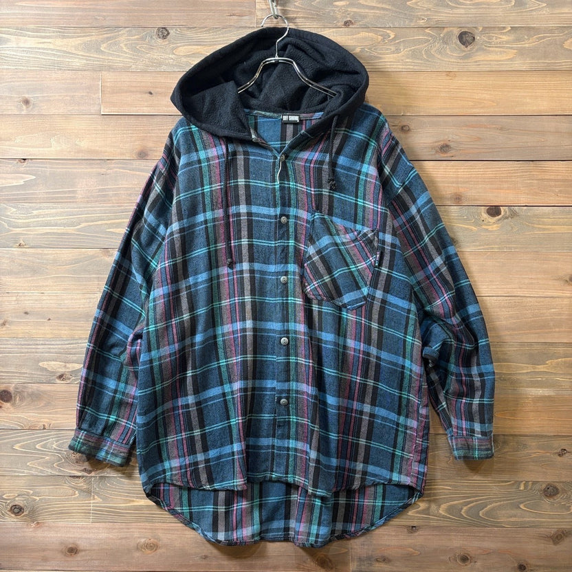 2000s OFF SHORE "Flannel Hoodie"